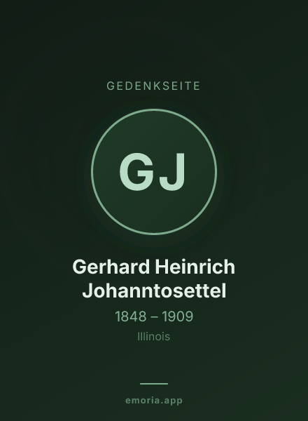 Gedenkportrait von Gerhard Heinrich Johanntosettel