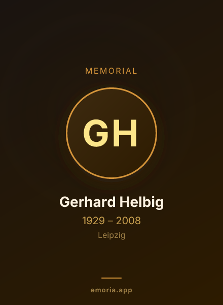 Memorial portrait of Gerhard Helbig