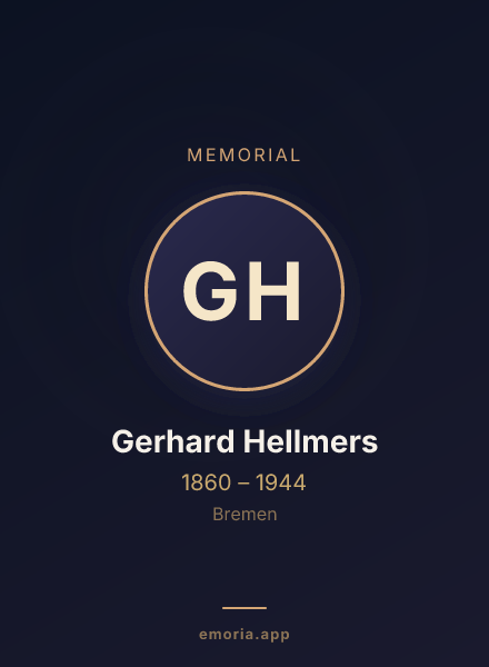 Memorial portrait of Gerhard Hellmers
