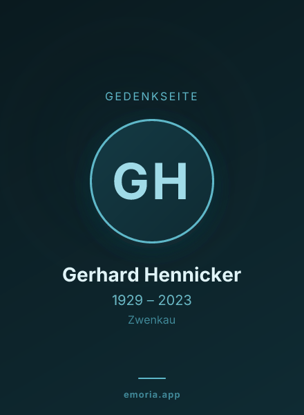 Gedenkportrait von Gerhard Hennicker