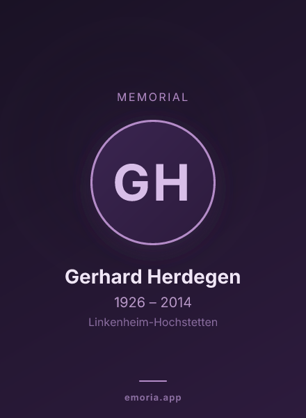 Memorial portrait of Gerhard Herdegen