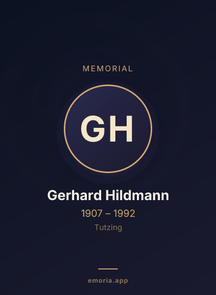 Memorial portrait of Gerhard Hildmann