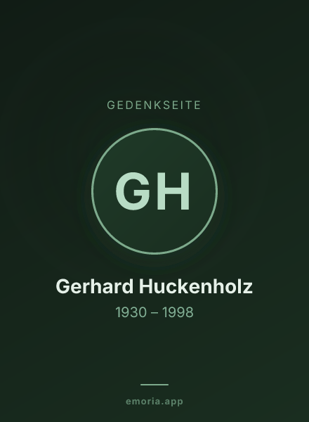 Gedenkportrait von Gerhard Huckenholz