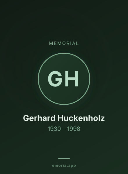 Memorial portrait of Gerhard Huckenholz