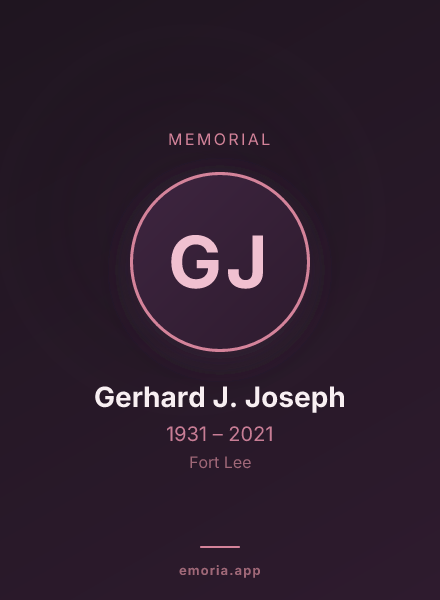Memorial portrait of Gerhard J. Joseph