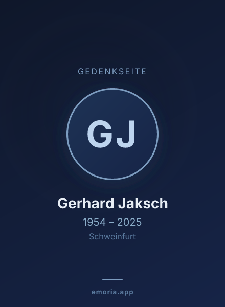 Gedenkportrait von Gerhard Jaksch