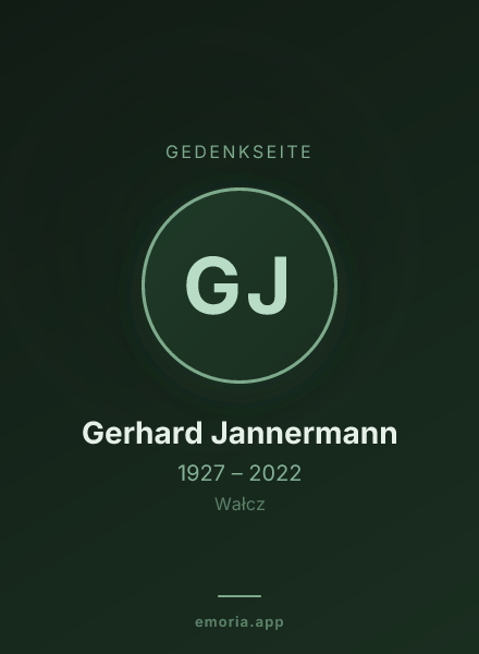 Gedenkportrait von Gerhard Jannermann
