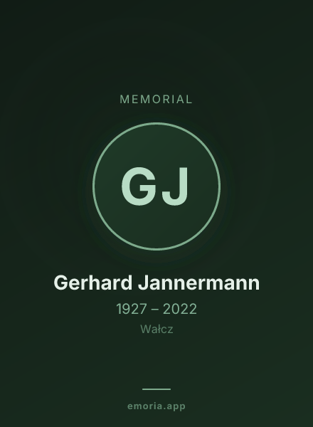 Memorial portrait of Gerhard Jannermann