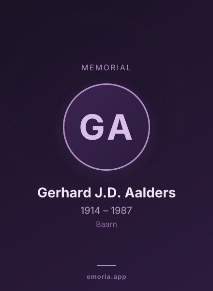 Memorial portrait of Gerhard J.D. Aalders