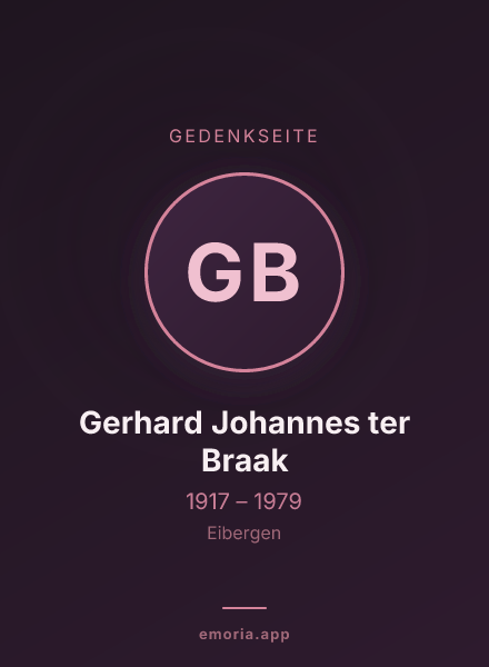 Gedenkportrait von Gerhard Johannes ter Braak