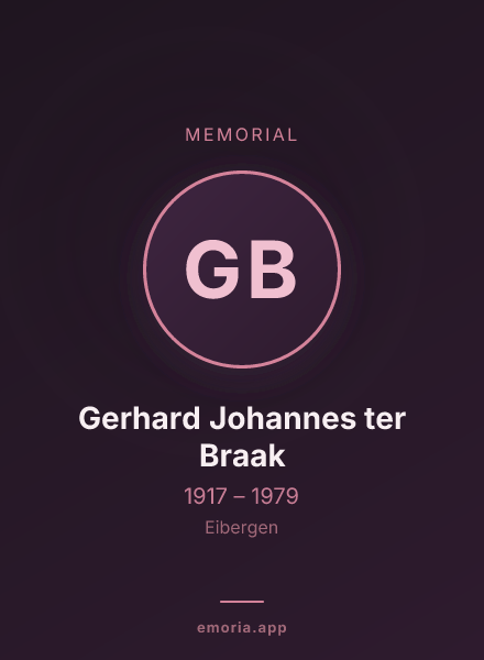 Memorial portrait of Gerhard Johannes ter Braak