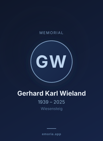 Memorial portrait of Gerhard Karl Wieland