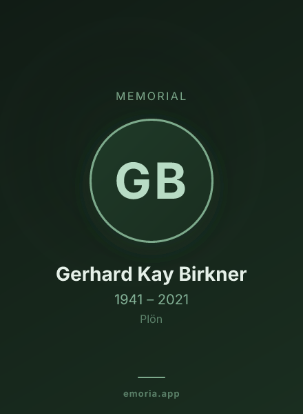 Memorial portrait of Gerhard Kay Birkner
