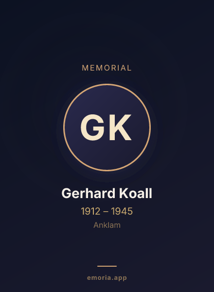 Memorial portrait of Gerhard Koall