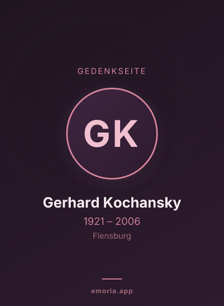 Gedenkportrait von Gerhard Kochansky