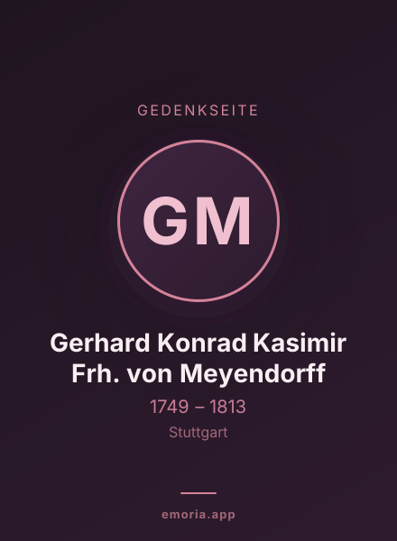 Gedenkportrait von Gerhard Konrad Kasimir Frh. von Meyendorff