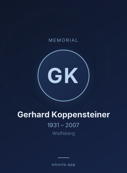 Memorial portrait of Gerhard Koppensteiner