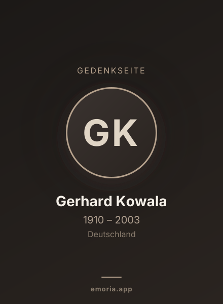 Gedenkportrait von Gerhard Kowala