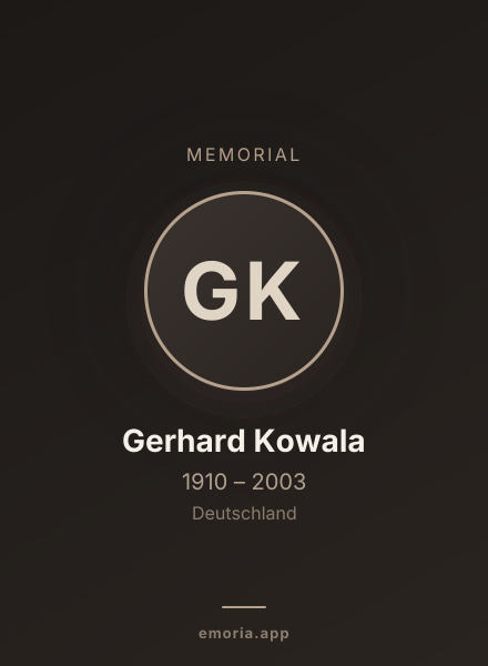 Memorial portrait of Gerhard Kowala