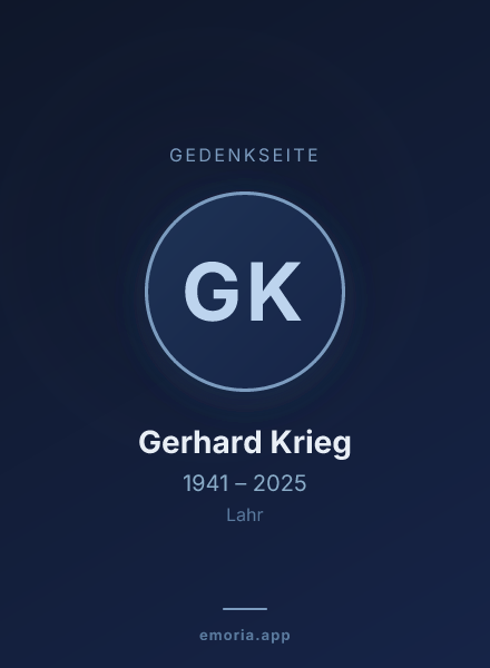 Gedenkportrait von Gerhard Krieg