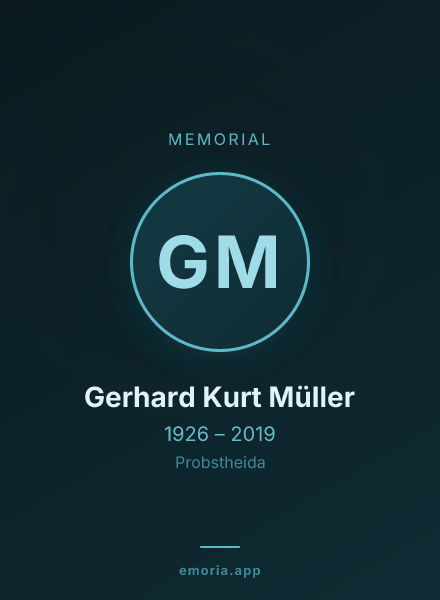 Memorial portrait of Gerhard Kurt Müller