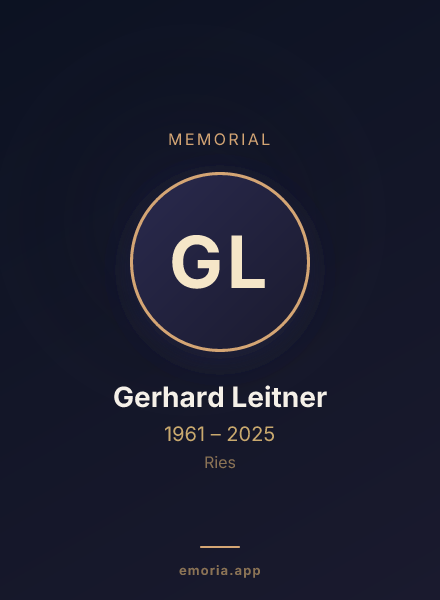 Memorial portrait of Gerhard Leitner