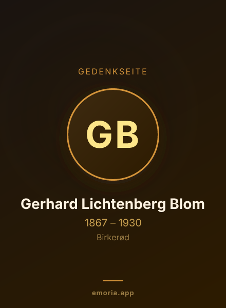 Gedenkportrait von Gerhard Lichtenberg Blom