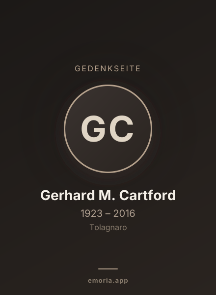 Gedenkportrait von Gerhard M. Cartford