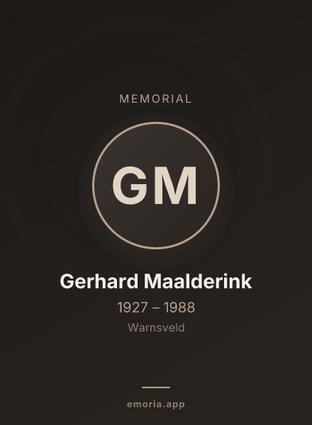 Memorial portrait of Gerhard Maalderink