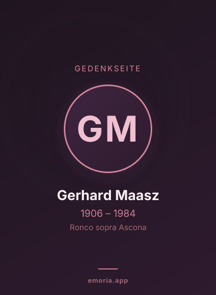 Gedenkportrait von Gerhard Maasz