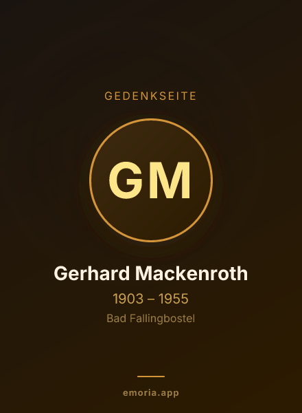 Gedenkportrait von Gerhard Mackenroth