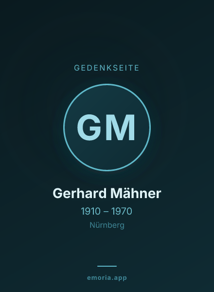 Gedenkportrait von Gerhard Mähner