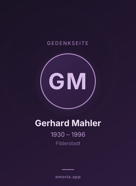 Gedenkportrait von Gerhard Mahler