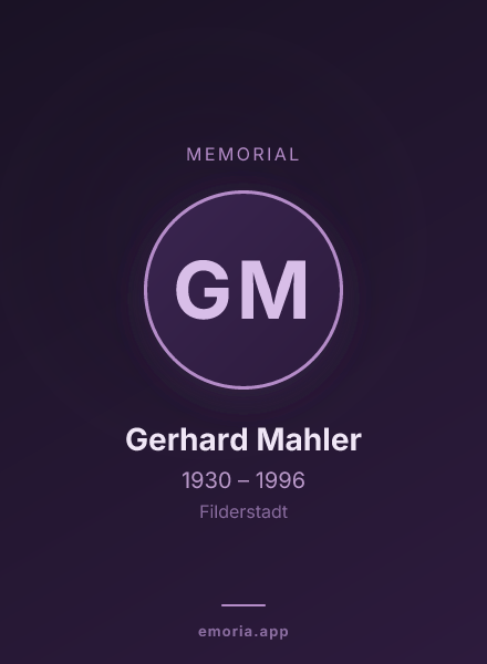 Memorial portrait of Gerhard Mahler