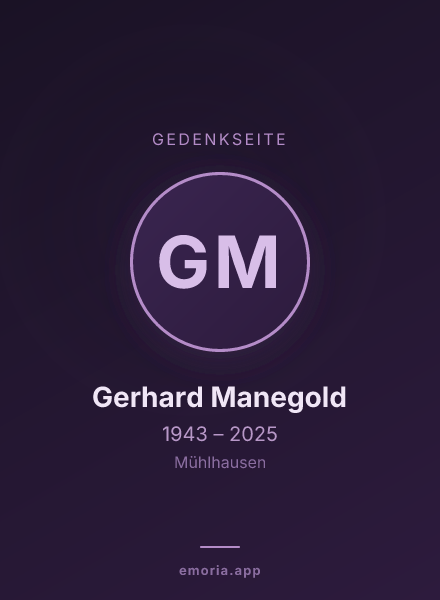 Gedenkportrait von Gerhard Manegold