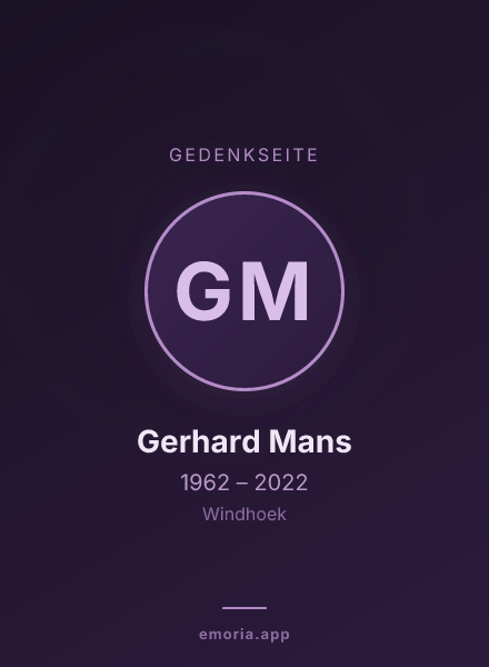 Gedenkportrait von Gerhard Mans