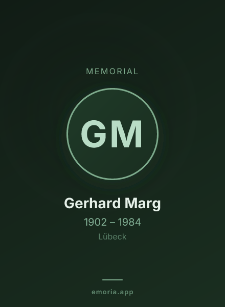 Memorial portrait of Gerhard Marg