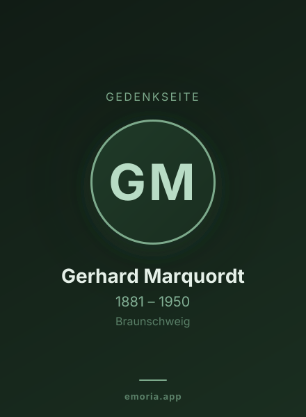 Gedenkportrait von Gerhard Marquordt