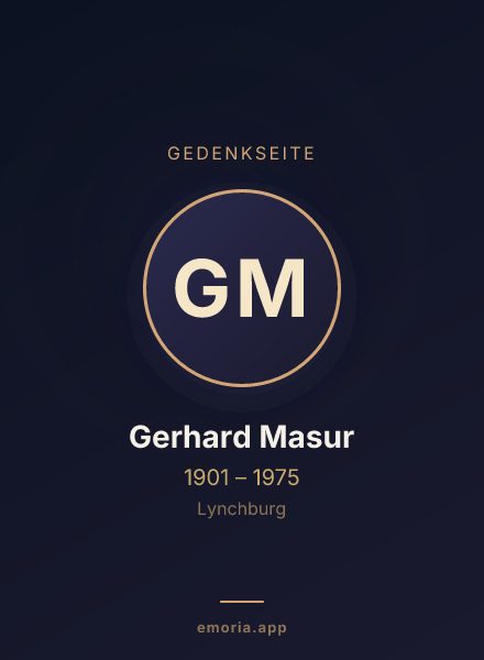 Gedenkportrait von Gerhard Masur