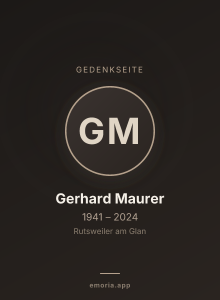 Gedenkportrait von Gerhard Maurer