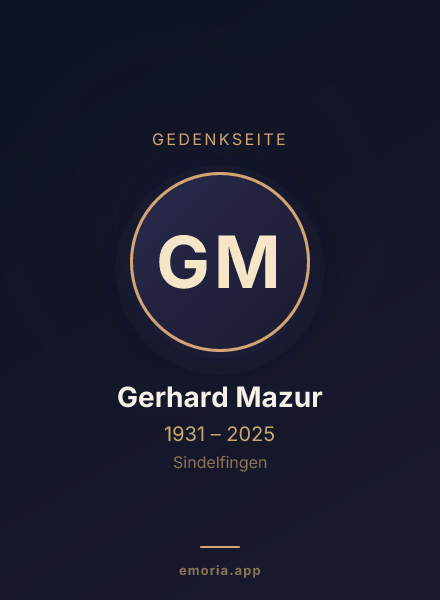 Gedenkportrait von Gerhard Mazur