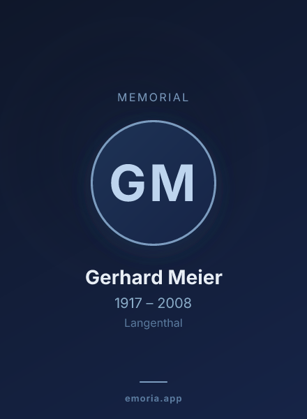 Memorial portrait of Gerhard Meier