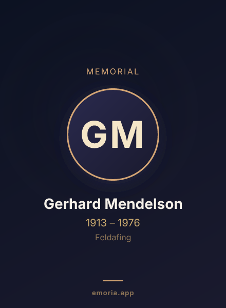 Memorial portrait of Gerhard Mendelson