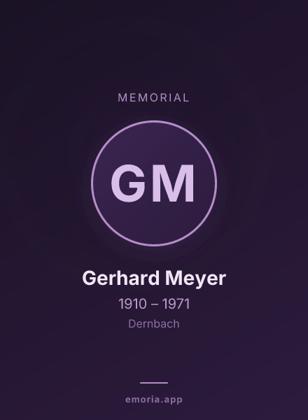 Memorial portrait of Gerhard Meyer