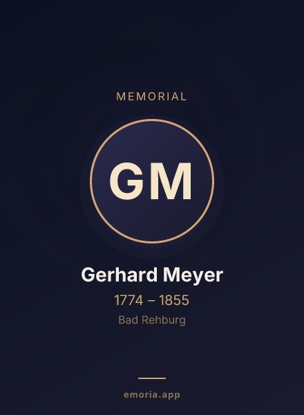 Memorial portrait of Gerhard Meyer