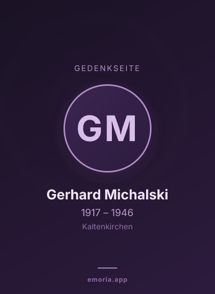 Gedenkportrait von Gerhard Michalski