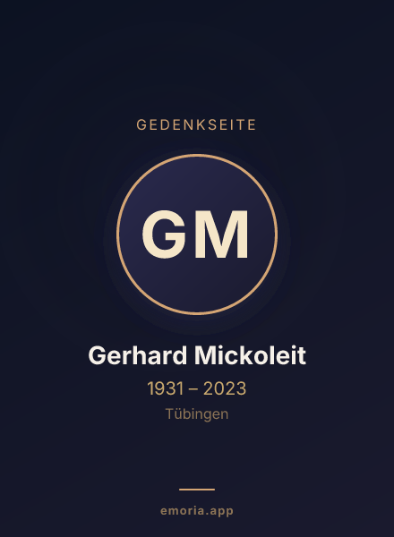 Gedenkportrait von Gerhard Mickoleit