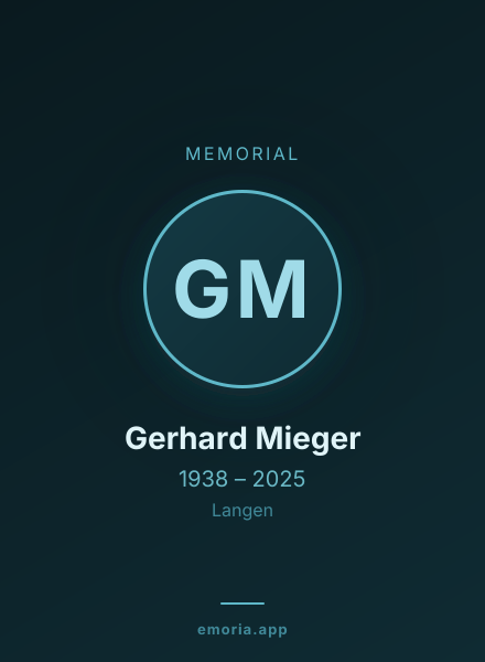 Memorial portrait of Gerhard Mieger