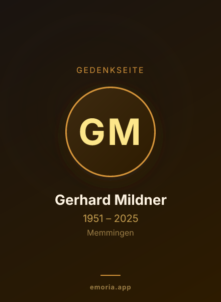 Gedenkportrait von Gerhard Mildner