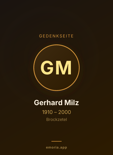 Gedenkportrait von Gerhard Milz